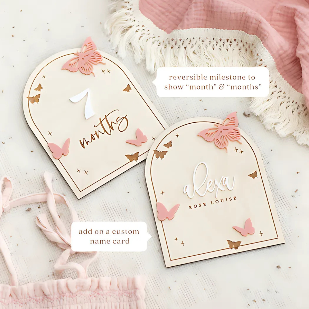 Arched Butterfly Milestone Cards