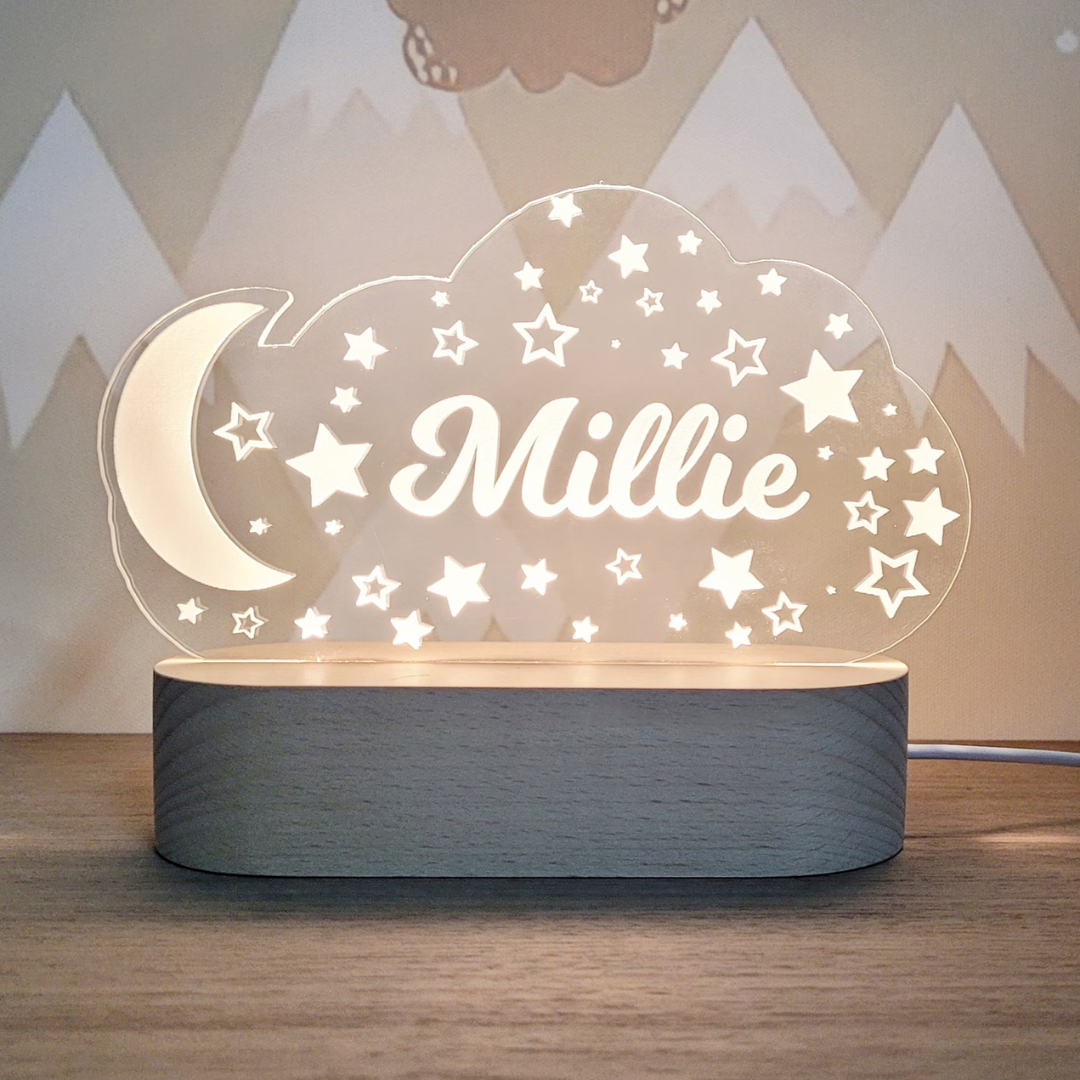 Personalized Night Light Moon & Stars