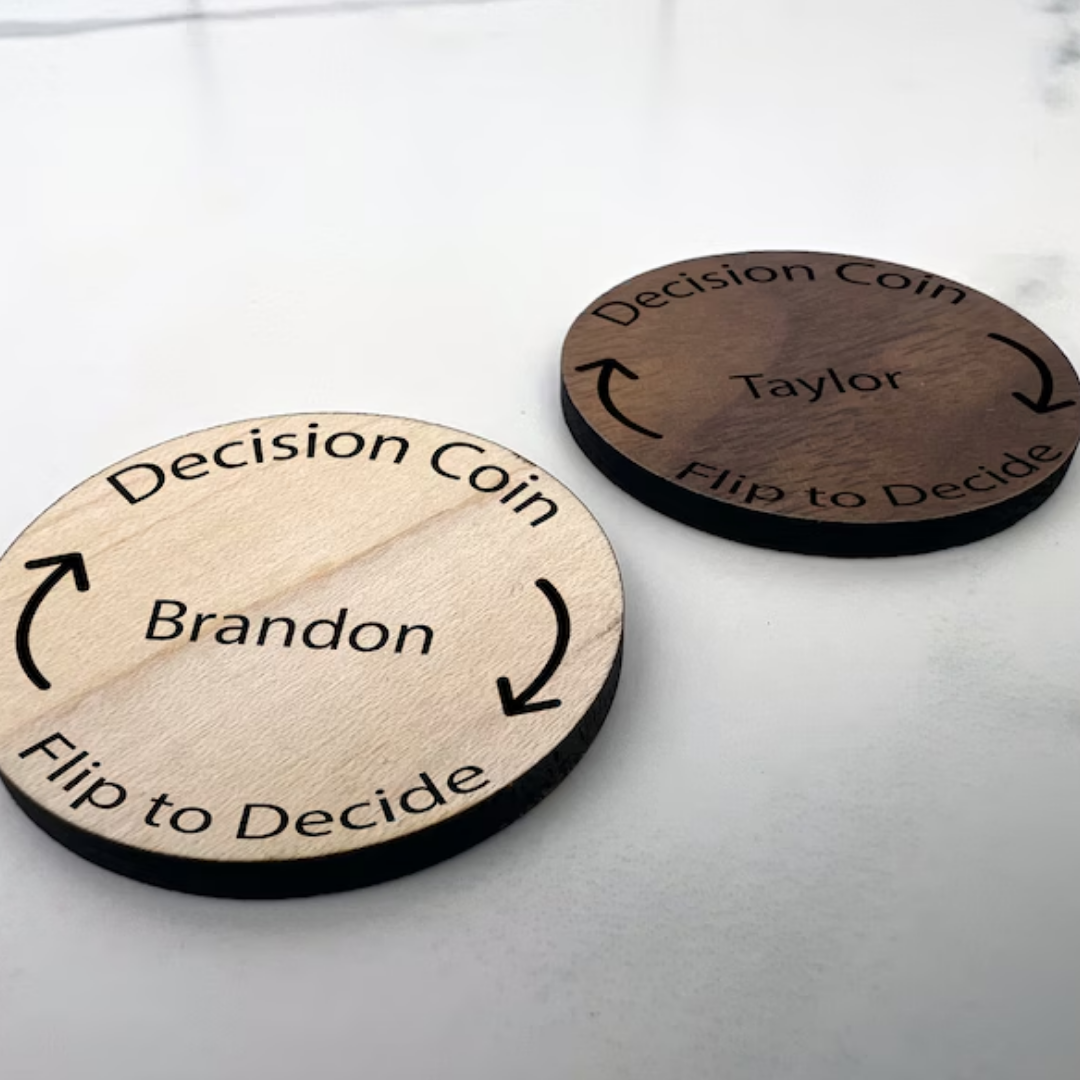 Wooden Decision Maker Coin