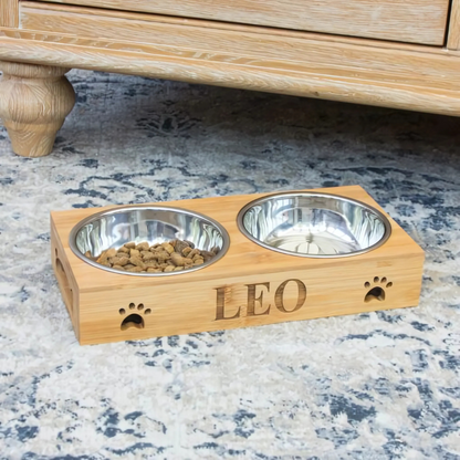 Personalized Bamboo Pet Bowls