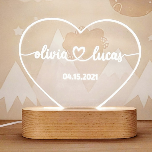 Personalized Night Light With Couples Names