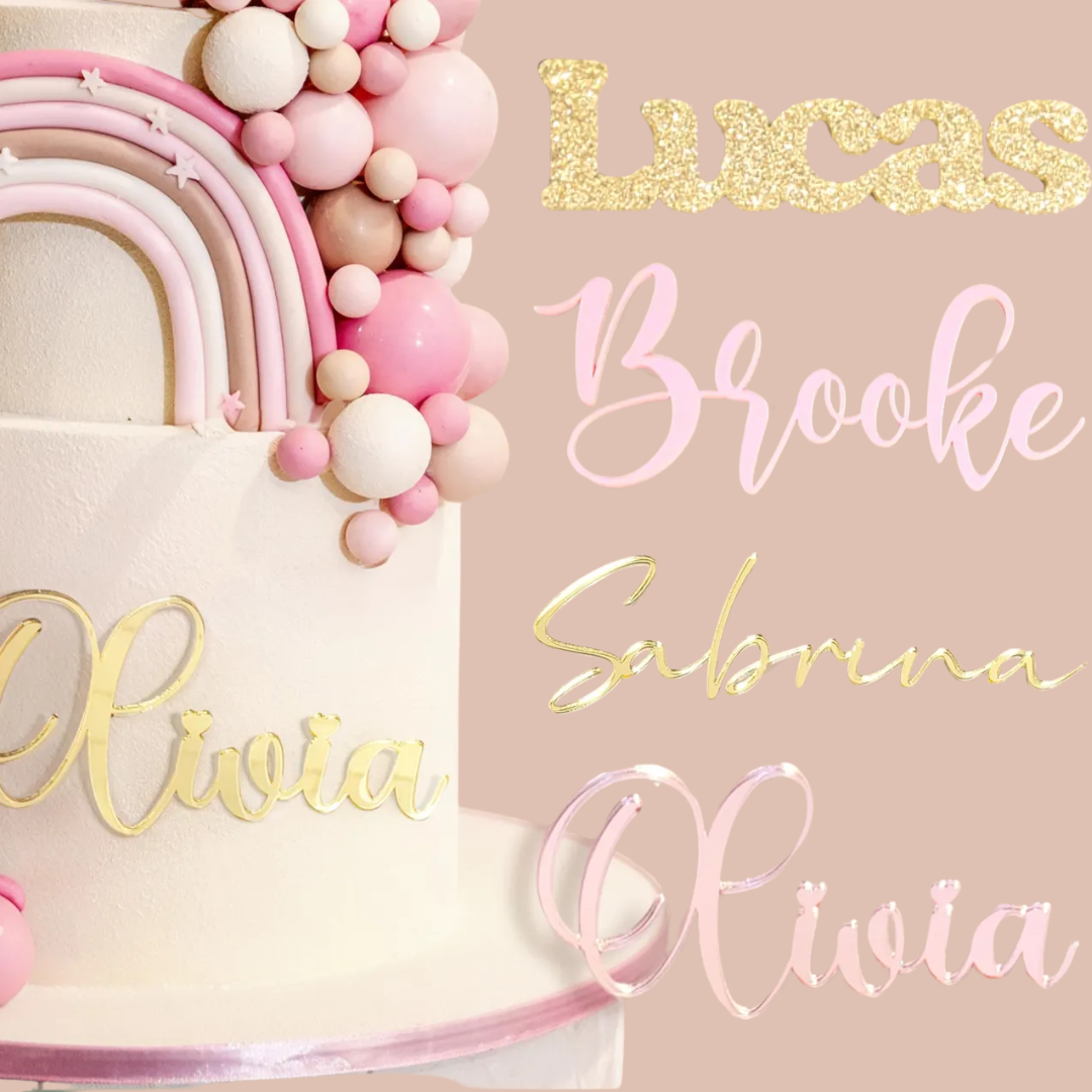 Name Cake Charm Topper