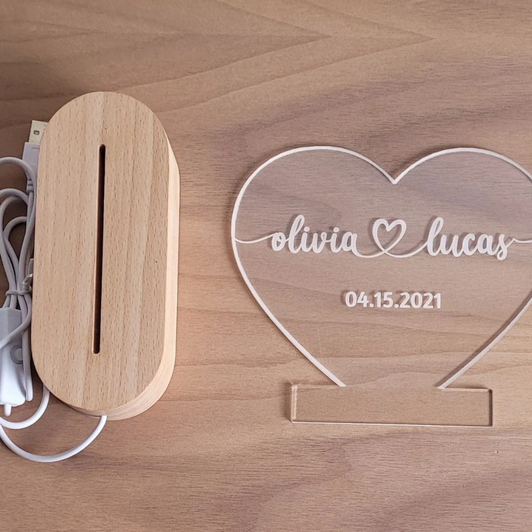 Personalized Night Light With Couples Names